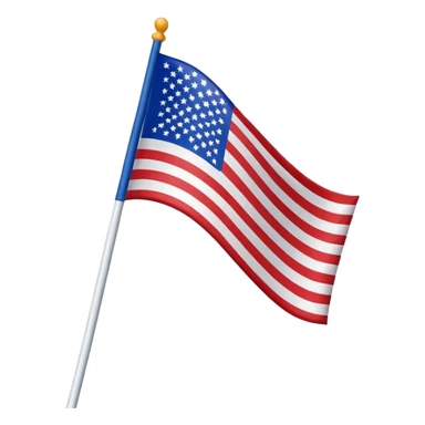 A simple waving flag on a pole or flagpole sticker