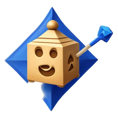 Jewish dreidel a cubed four-sided spinning top with a point on the bottom and a stick on the top used to spin it, played during the Jewish holiday of Hanukkah sticker