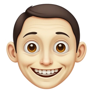 Creepy dimple filled face smiling ear to ear  very distorted  sticker