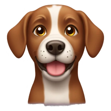 Brown dog with love heart sticker