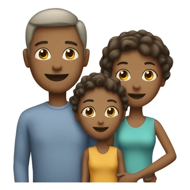 A family emoji with two adults and a child holding hands.  sticker