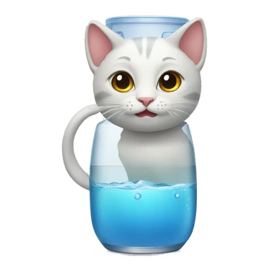 Cat drink water sticker