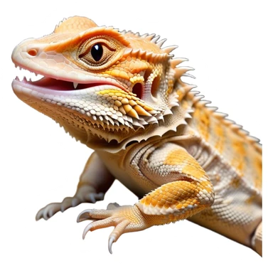 Cinematic Cute Yawning Bearded Dragon Portrait Emoji, Head tilted slightly with a dramatic, wide-open yawn, showcasing a soft, textured scaled hide with its spiky beard partially drooped and eyes barely open in drowsy contentment, Simplified yet irresistibly adorable features, highly detailed, glowing with a soft, cozy glow, high shine, relaxed yet expressive, stylized with a touch of reptilian whimsy, bright and endearing, soft glowing outline, capturing the essence of a sleepy yet affectionate dragon, so drowsy it feels like it could stretch out of the screen and curl up for a nap! sticker