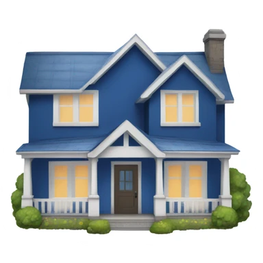 Sapphire colored ranch style house  sticker