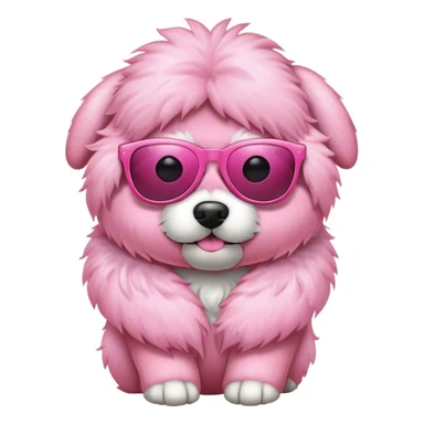Pink dog with sunglasses sticker