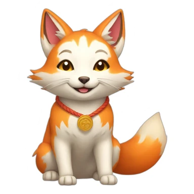 happy Kitsune  sticker