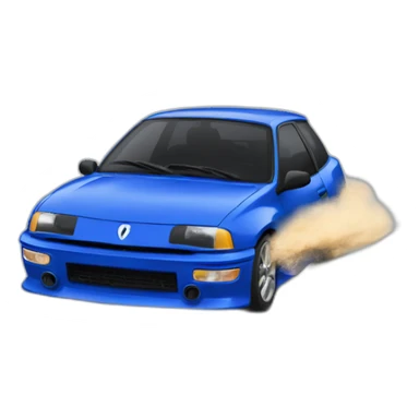 Drifting blue renault spinning sticker
