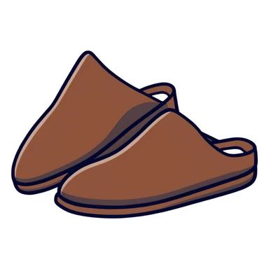 coffee brown house slippers sticker