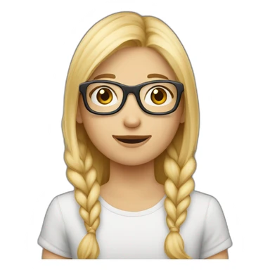 Fille blonde faisant un câlin a garçon brun lunettes sticker