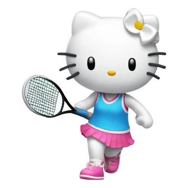 Hello kitty playing tennis  sticker