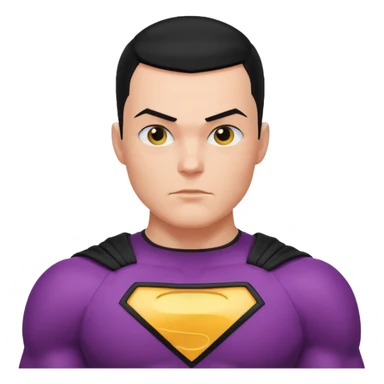 Make a superhero’s filing it’s a human white skin whit buzz cut back hair sticker