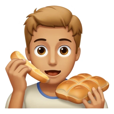 ben eating bread sticker