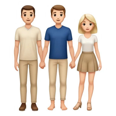 french pair men and woman photorealistic standing on feet sticker