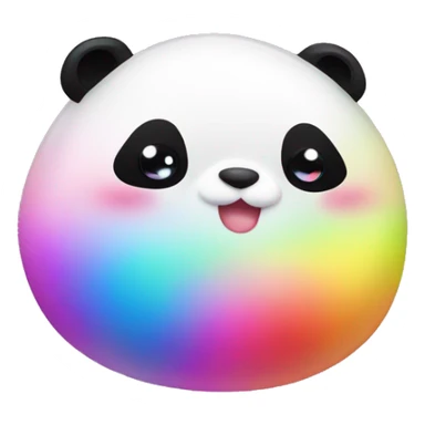 kawaii squishy rainbow fat panda bedazzled  sticker