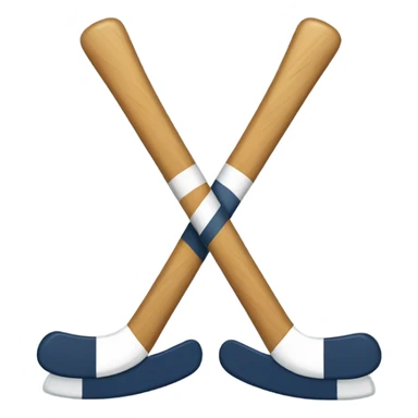 ice hockey sticks crossed with a puck in the middle sticker