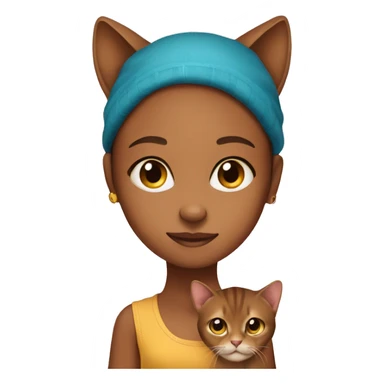A bright girl with an Abyssinian cat sticker