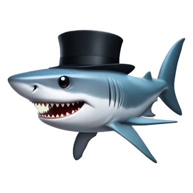 shark wih tophat sticker