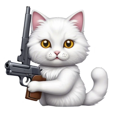 Cat holdin a gun sticker