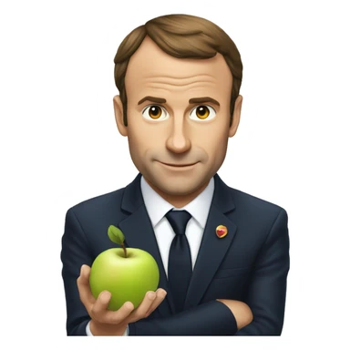Macron mange une pomme  sticker