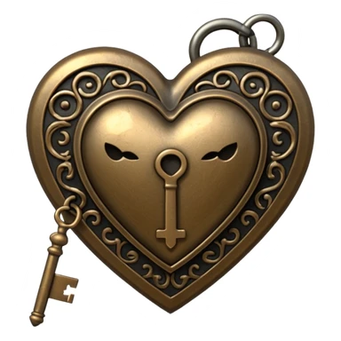 realistic gothic heart with a key sticker