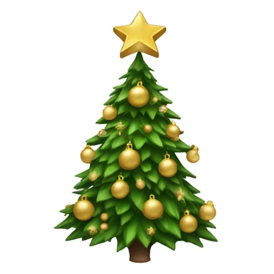 christmas tree with gold decoration sticker