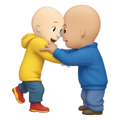 Caillou grabbing Gilbert sticker