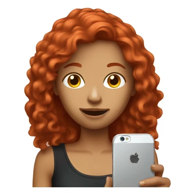 Redhaired women with smartphone  sticker