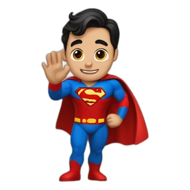 Superman waving goodbye sticker
