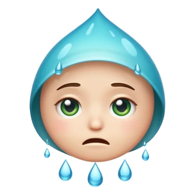worried WhatsApp emoji face with a drop of water falling down its face sticker