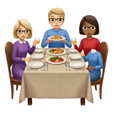 set table for shared dining with people sticker