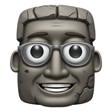 Un moai tranquilo con unos lentes y una sonrisa  sticker