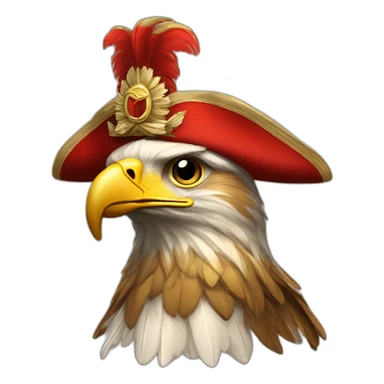 golden imperial eagle with napoleon tricorne hat sticker