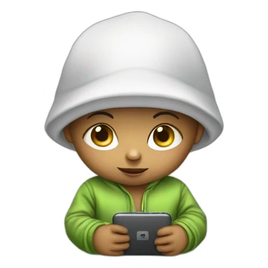 pro hacker baby using smartphone sticker