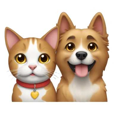 a dog and a cat in love sticker