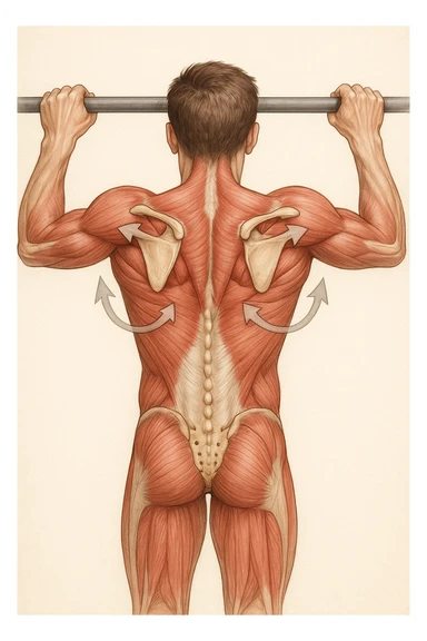 vista delle scapole durante le trazioni, visione anatomica sticker