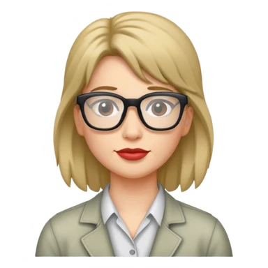 woman mullet glasses  sticker