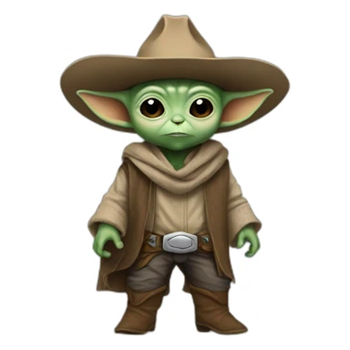 Baby yoda cowboy sticker