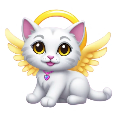 Lisa frank angel cat  sticker