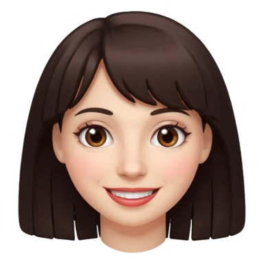 Simple White smiling women with a dark brown fringe sticker