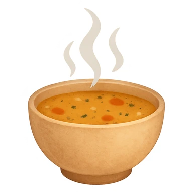 cozy bowl of soup with steam, comforting sticker
