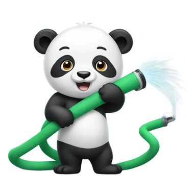 An panda with hose sticker
