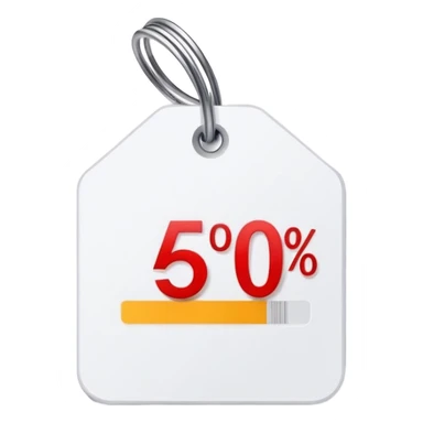 price tag with percentage sign sticker