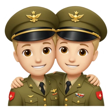 dos soldados dando es un abrazo de solidaridad de fraternidad sticker