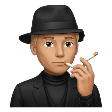 man in black smoking sticker