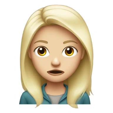 Angry white blonde girl sticker