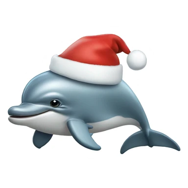 Dolphin with Santa hat sticker