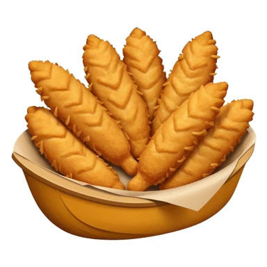 5 breaded chicken tenders in a paper food boat  sticker