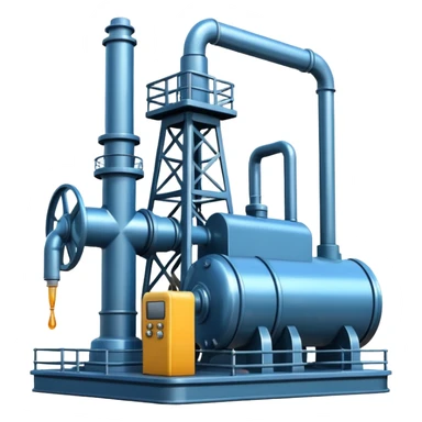 oil pumping station steel shiny sticker