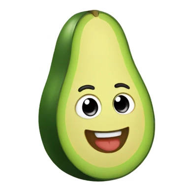 avocado with a very happy face sticker