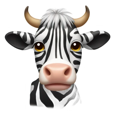 Cow with zebra stripes sticker